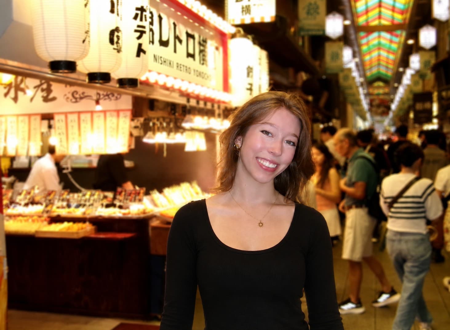 Grace at Nishiki Market in Kyoto